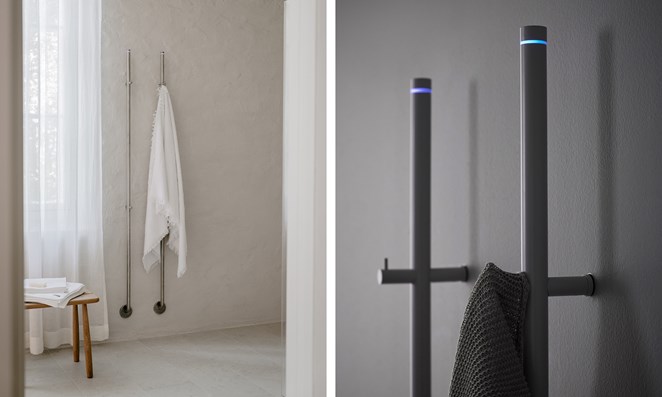 Långasmala handdukstorkar för små badrum