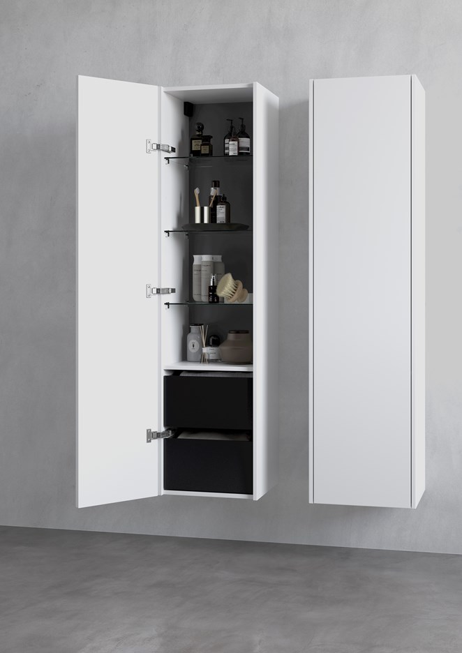Högskåp Grand Solid 40 i Premium White med lådor.