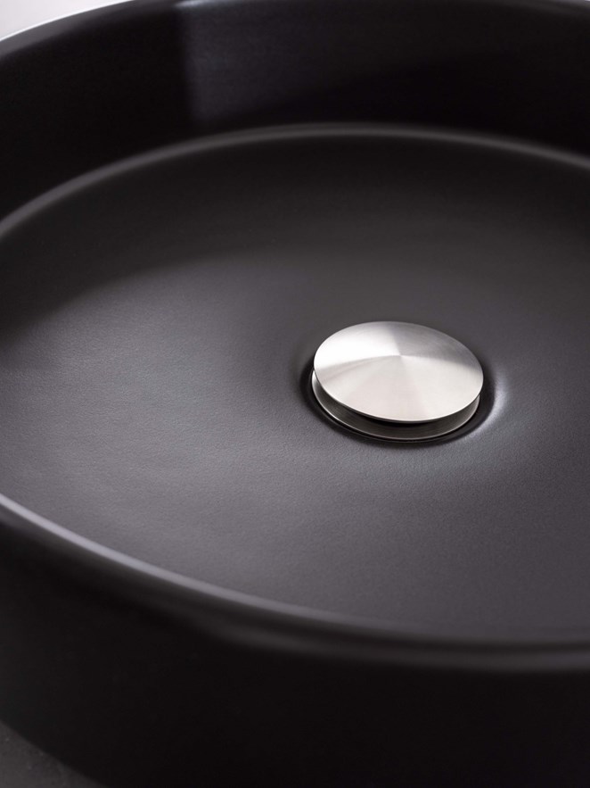 Tvättställ SOAK i Matte Black med Steel UNIVERSAL POP-UP.