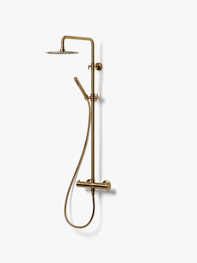 Takduschset Steel Pleasure 2 i Brushed Brass.