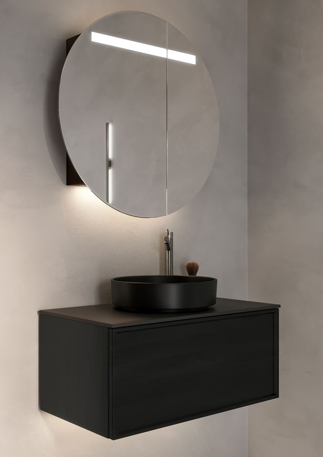 Air Wood 80 Black Oak med spegelskåp Circ