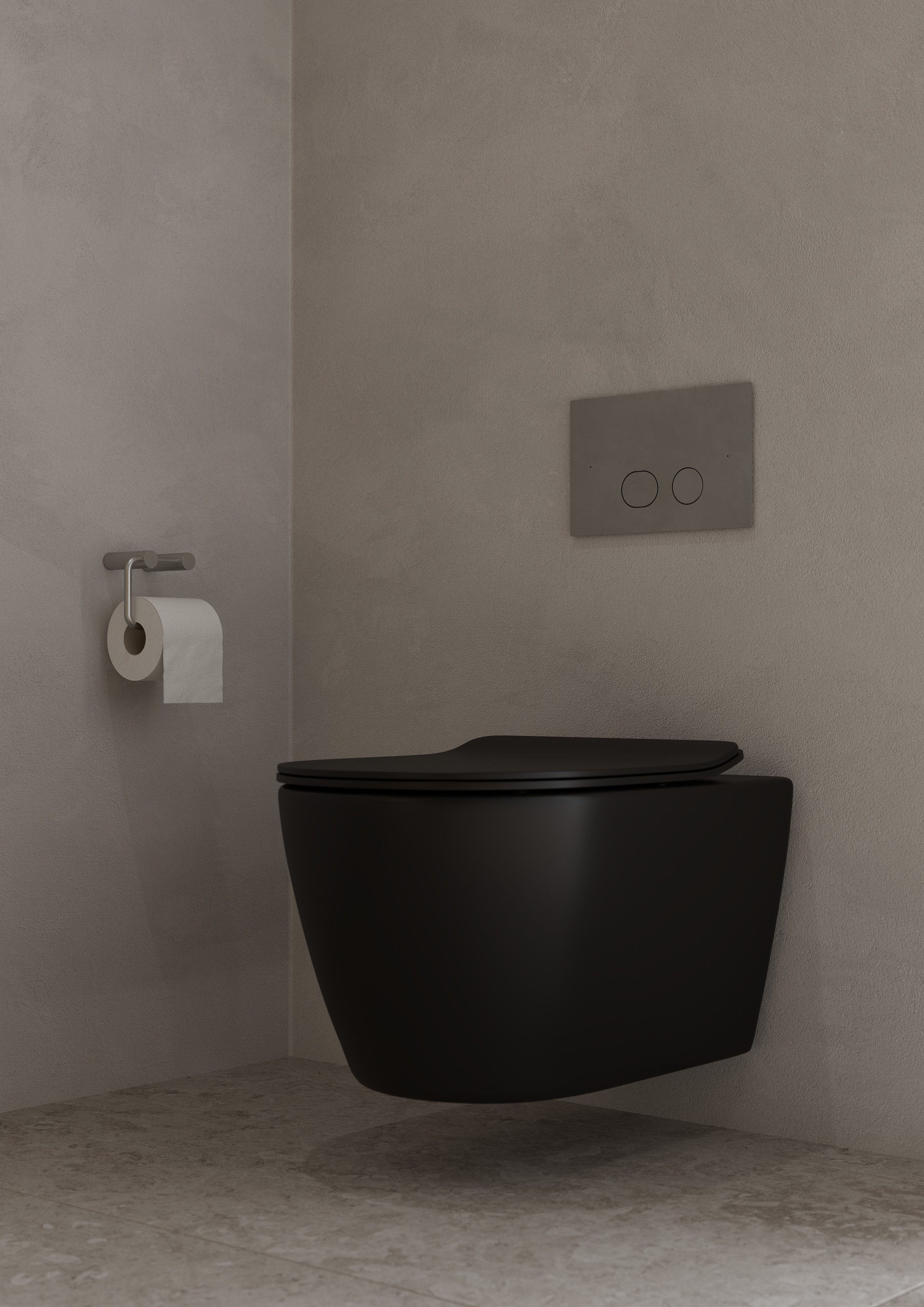 Steel Style Toalettpappershållare och spolplatta