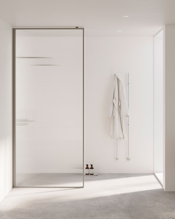 Duschvägg Edge 20 XLmed Sway. Handdukstork Line.