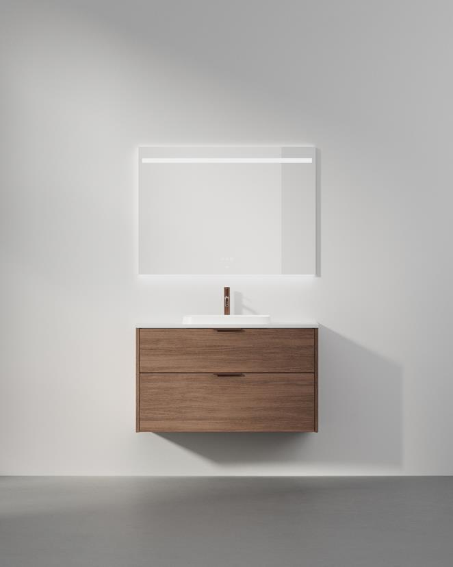 Grand Solid 100 Dark Oak med tvättställ Level