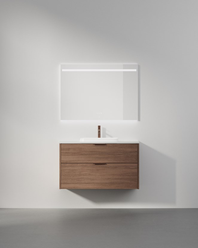 Grand Solid 100 Dark Oak med tvättställ Level