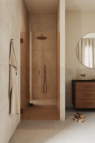 Arc 2 Original i Brushed Bronze. Stenvide Hay 60x60.