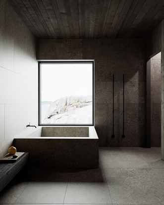 Alvaret Slate 60x120 med handdukstork Line.