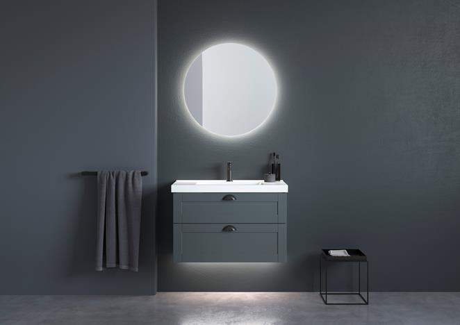 Viskan Classic 80 i NCS S 7005-R80B med spegel Loox 70.