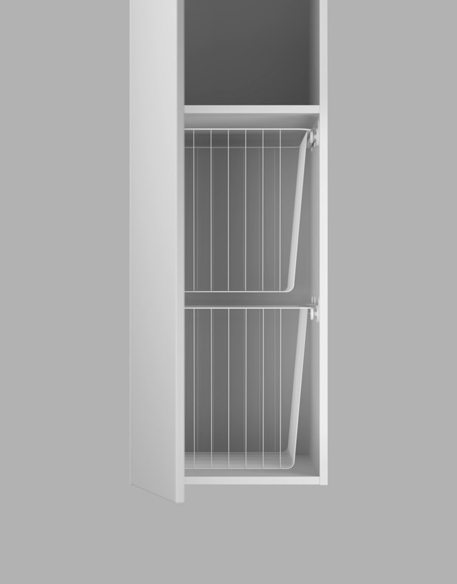 Två rymliga trådkorgar ingår.