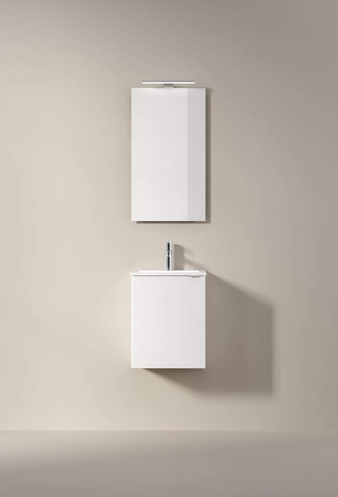 Viskan Pro Solid 40 i Premium White med tvättställ i stenkomposit
