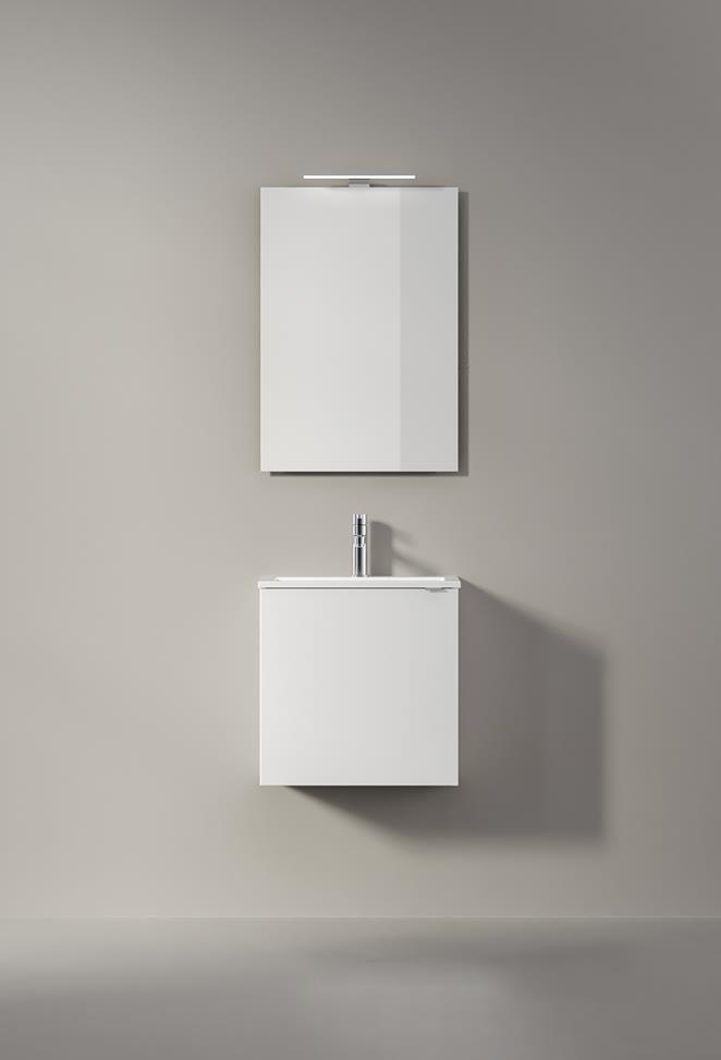 Viskan Pro Solid 50 i Premium White med tvättställ i stenkomposit